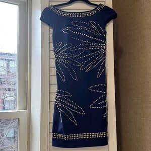 Lilly Pulitzer Navy Gold Studded Dress 00